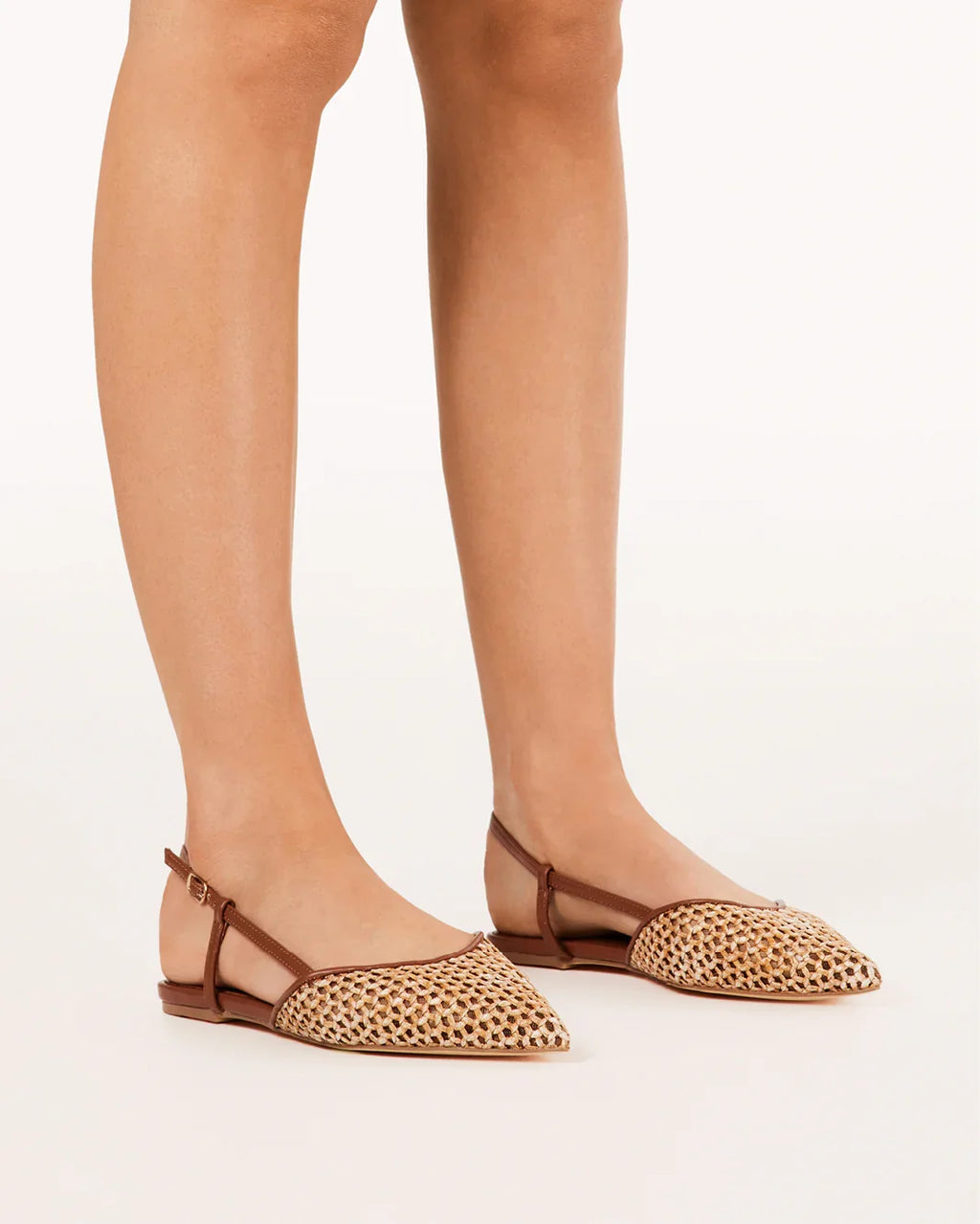ALISON - DARK TAN-NATURAL RAFFIA