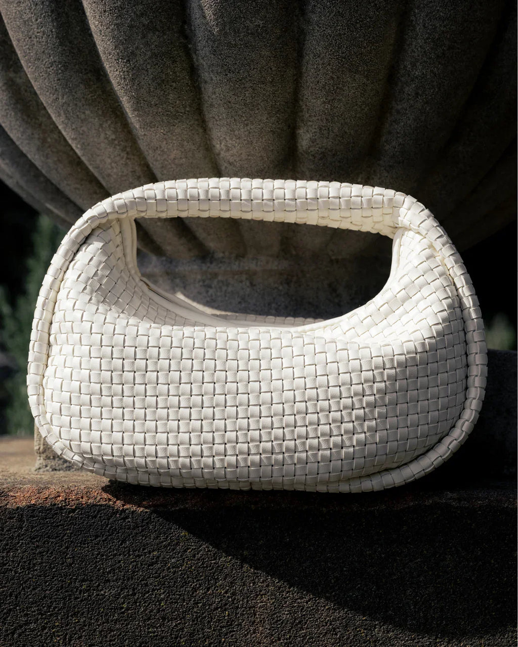MAISIE WOVEN HANDLE BAG - BONE