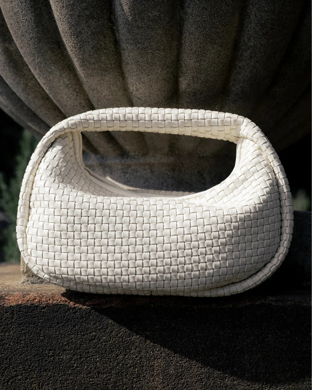 MAISIE WOVEN HANDLE BAG - BONE