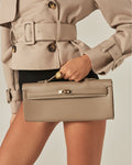 HADLEY HANDLE BAG - TAUPE SAFFIANO