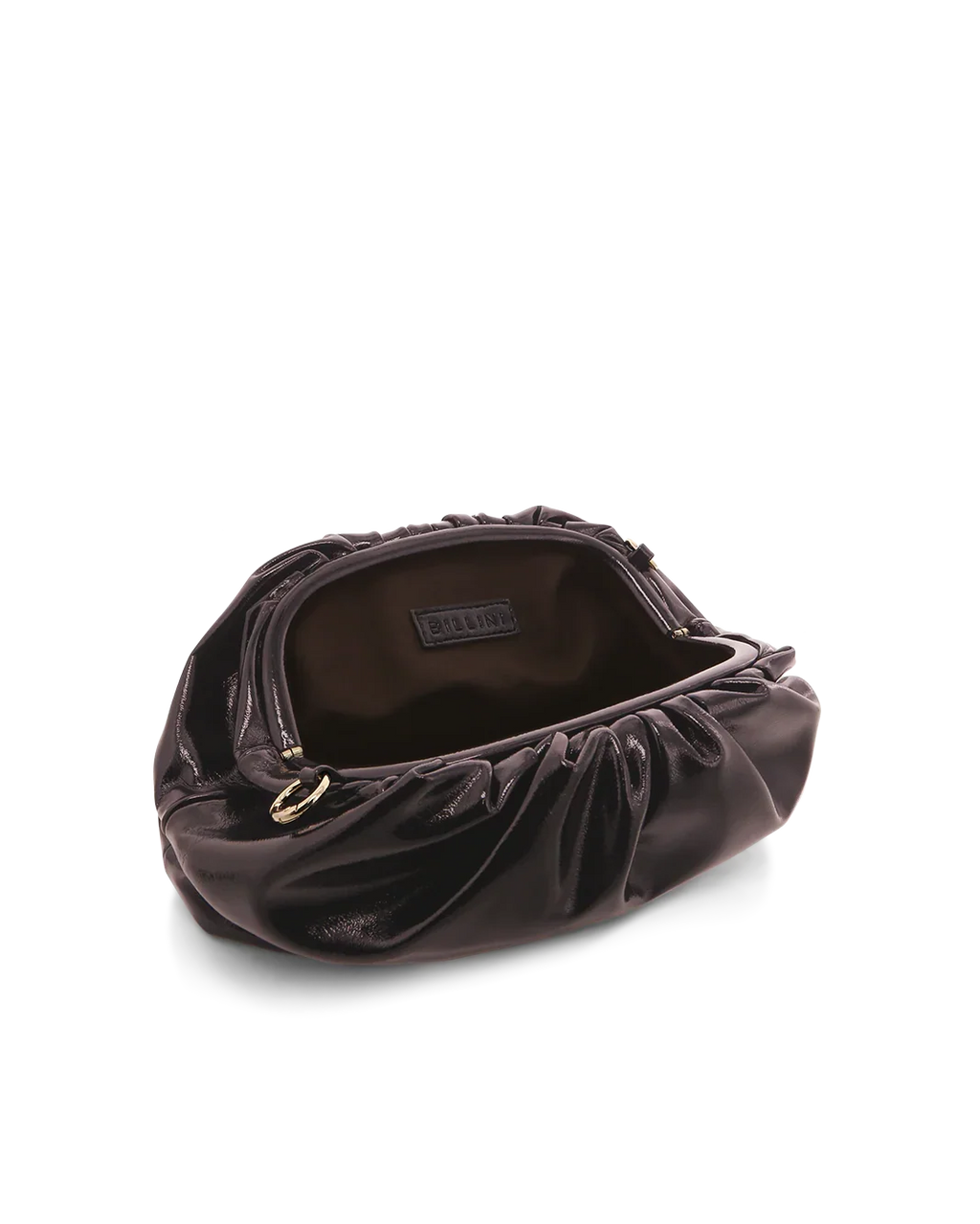 KYLA CLUTCH BAG - CHOCOLATE CRINKLE PATENT