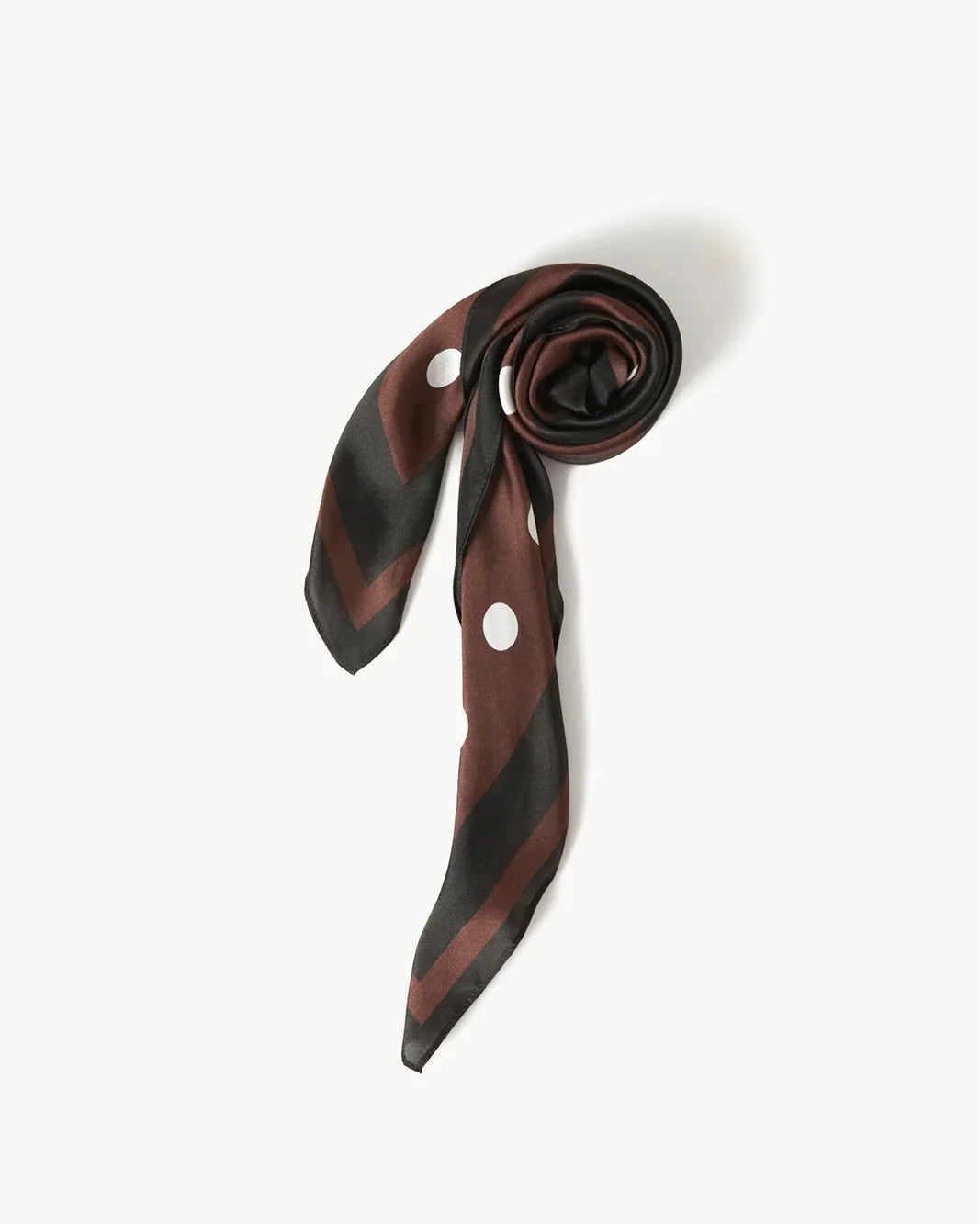 CASSIE SILK SCARF - CHOCOLATE POLKA DOT