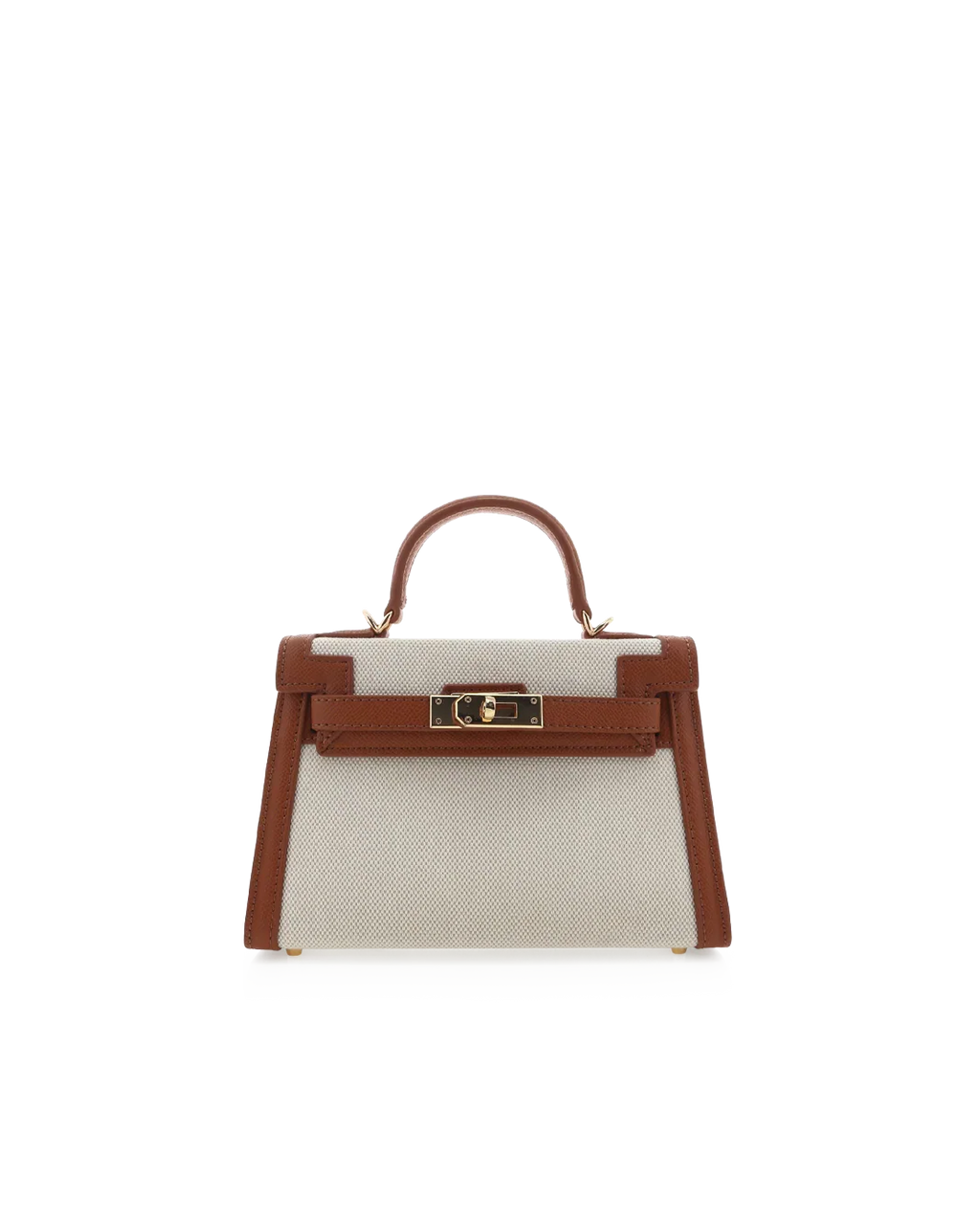 HARIETTE HANDLE BAG - NATURAL LINEN-TAN