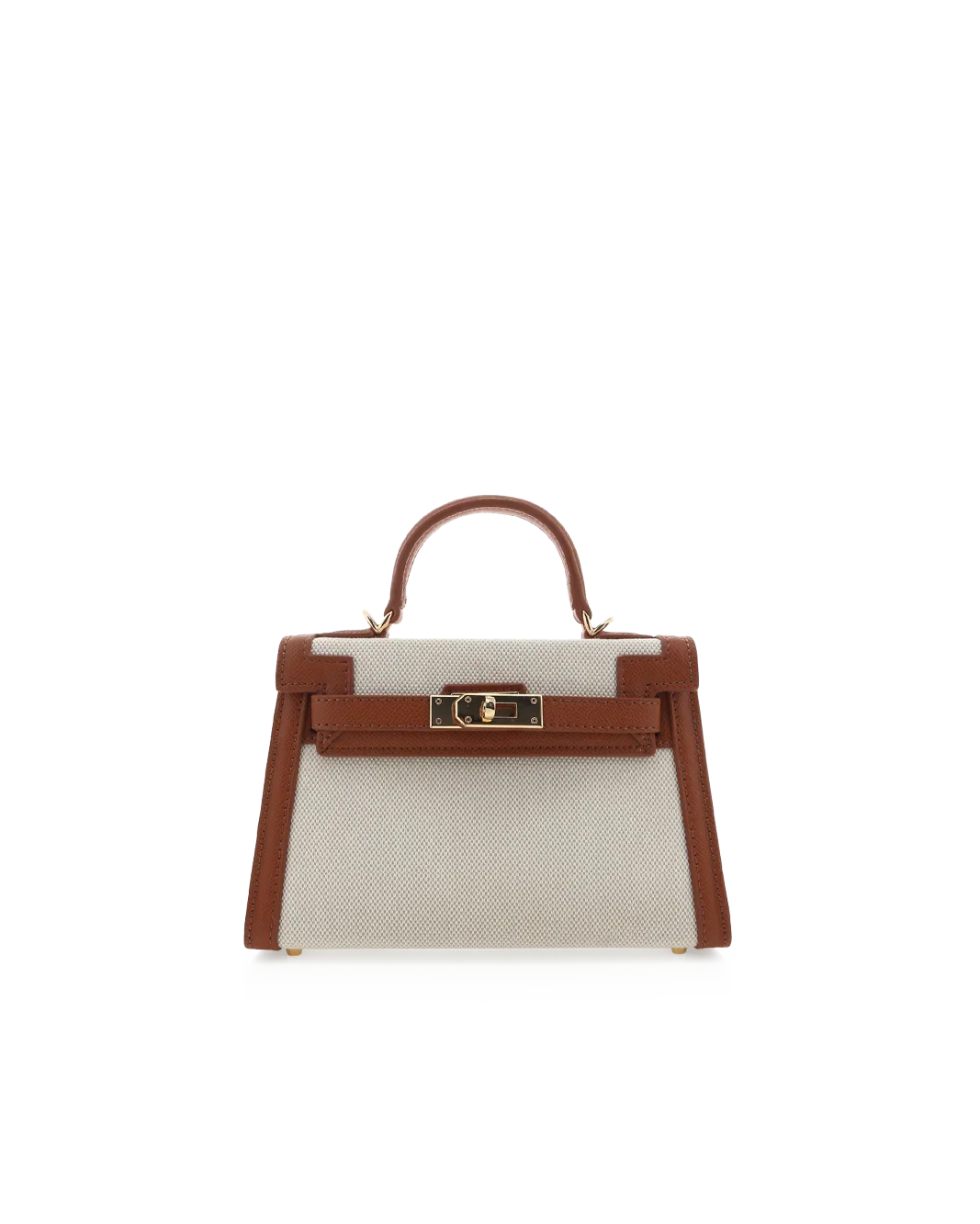 HARIETTE HANDLE BAG - NATURAL LINEN-TAN