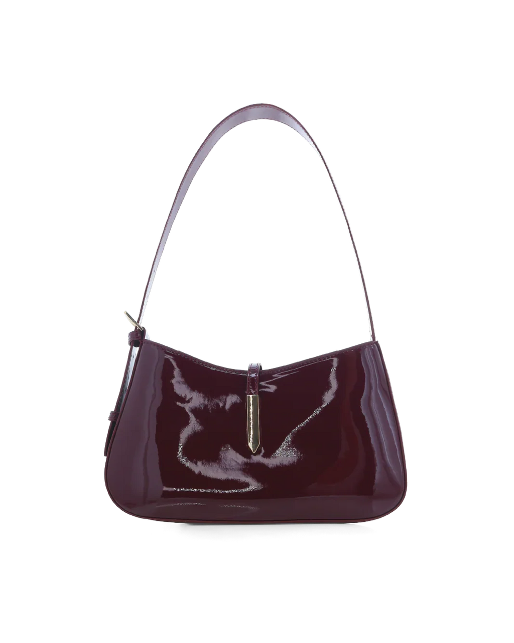 BERGMAN SHOULDER BAG - DARK CHERRY PATENT