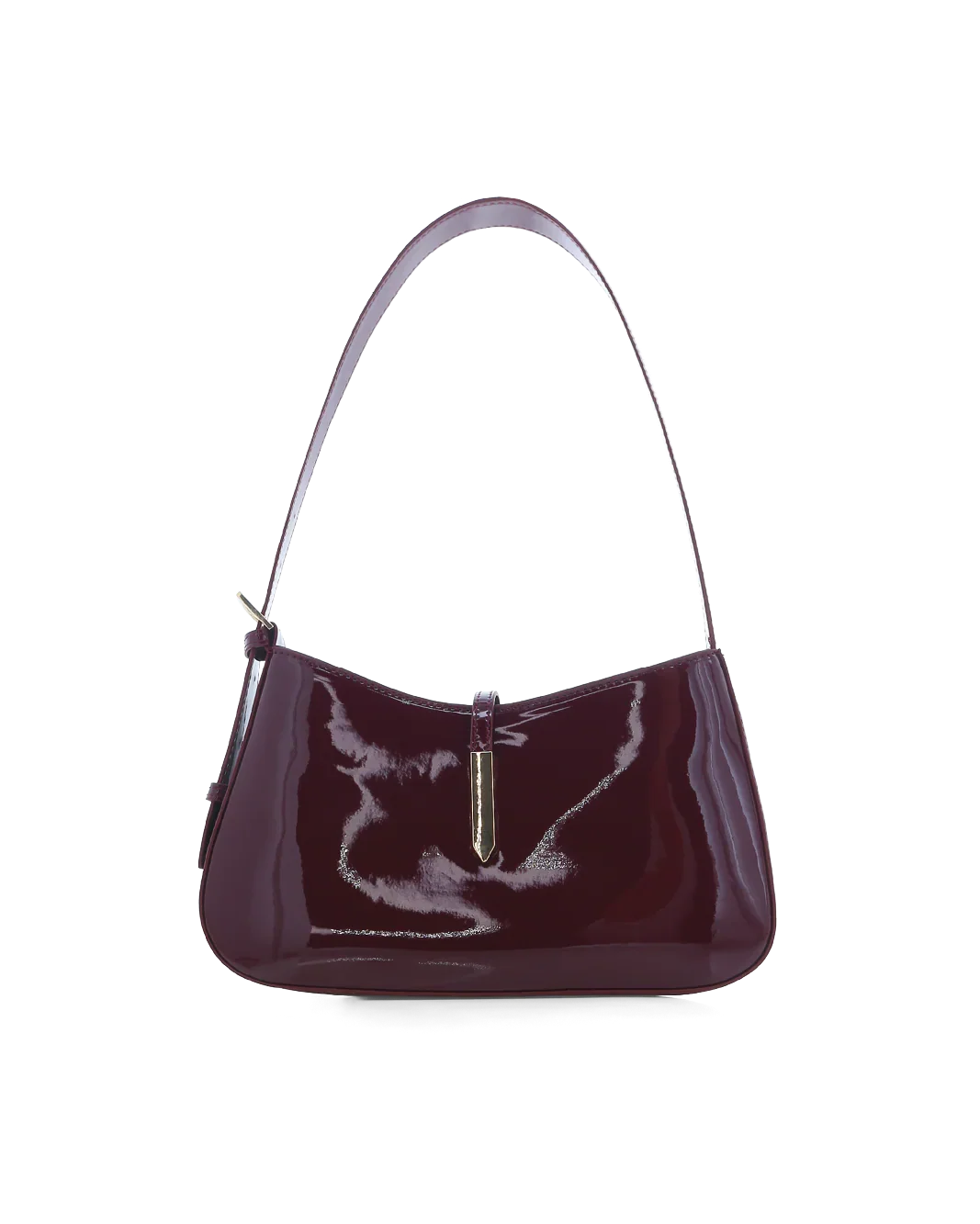 BERGMAN SHOULDER BAG - DARK CHERRY PATENT