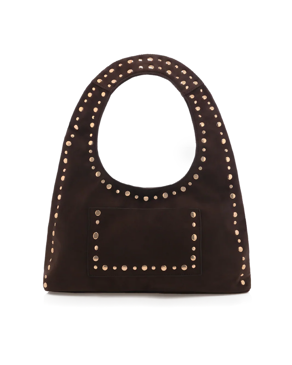 NOAH SHOULDER BAG - DARK CACAO SUEDE-GOLD