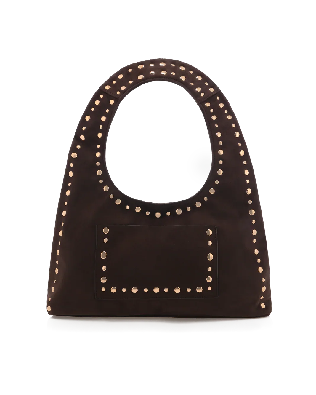 NOAH SHOULDER BAG - DARK CACAO SUEDE-GOLD