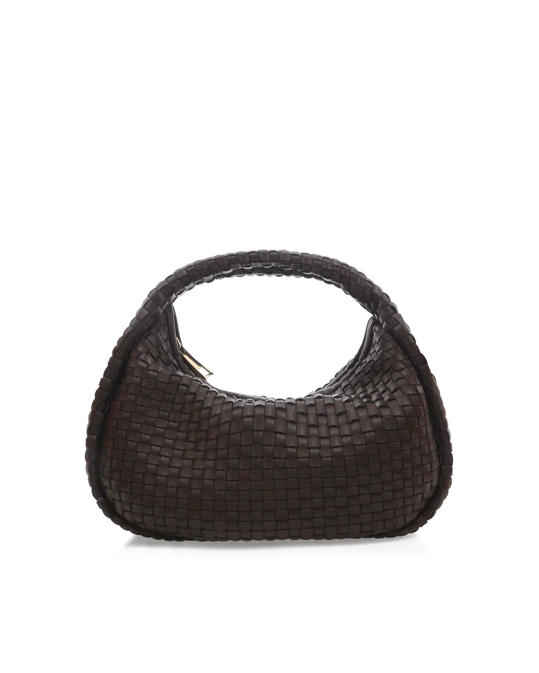 MAISIE WOVEN HANDLE BAG - CHOCOLATE