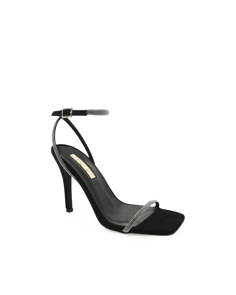 STARLETTE - DIAMANTE-BLACK SUEDE