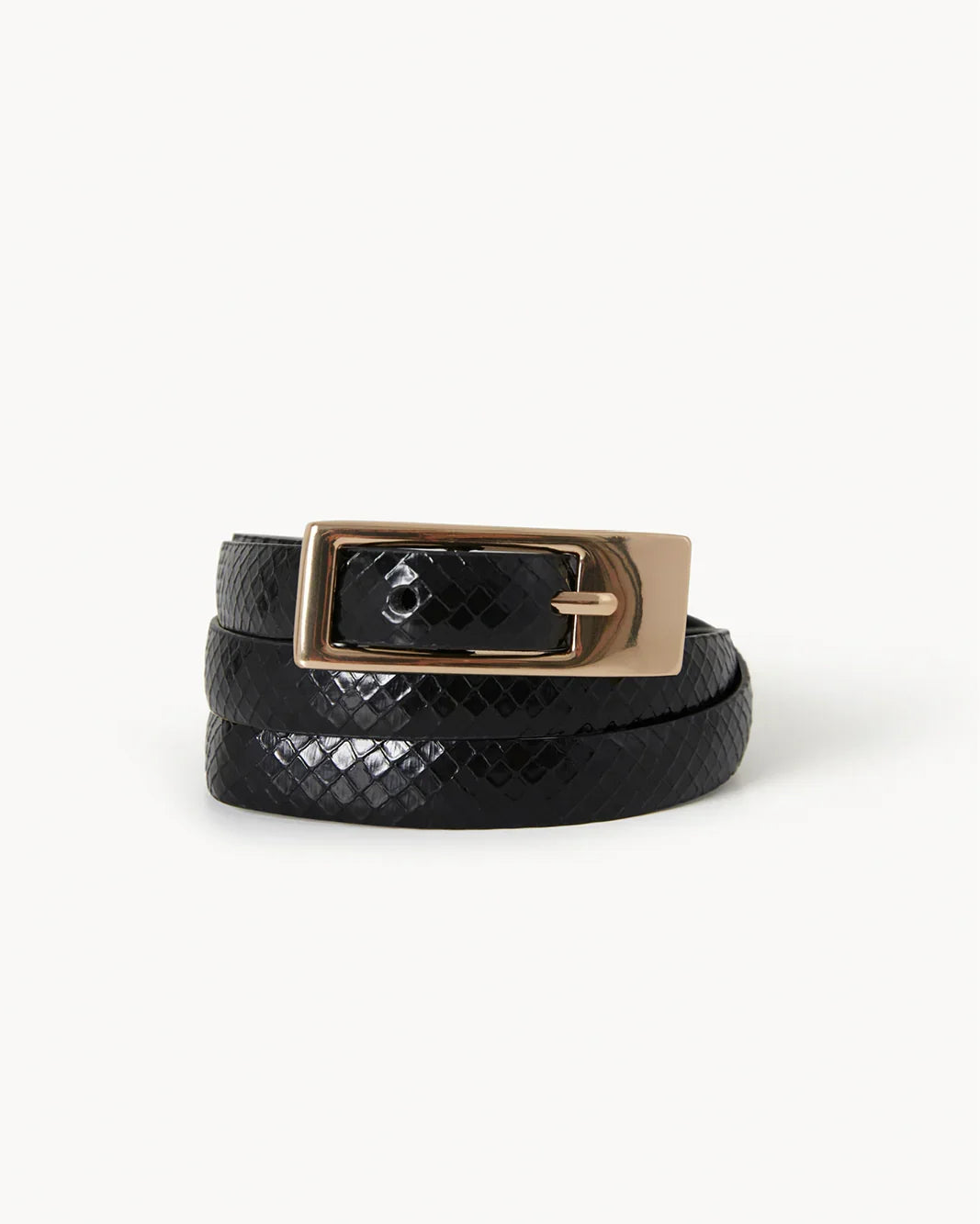 GLORIA BELT - BLACK SCALE-GOLD