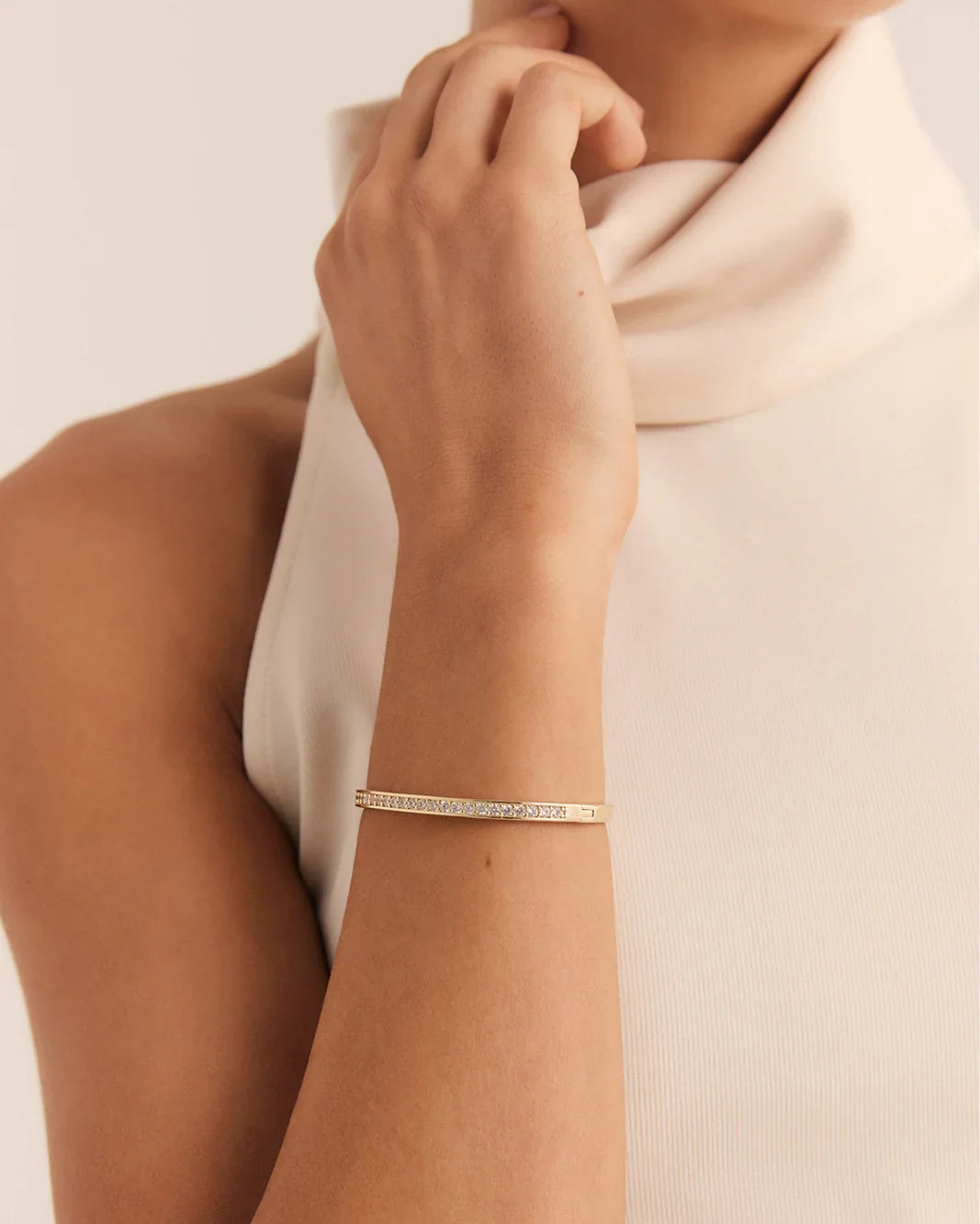 KAIYA BANGLE - GOLD PLATED 14K-DIAMANTE