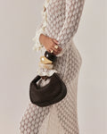 MAISIE WOVEN HANDLE BAG - CHOCOLATE