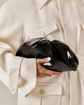 KYLA CLUTCH BAG - BLACK CRINKLE PATENT