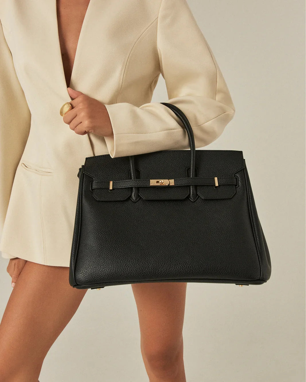 HAMPTON LARGE BAG - BLACK PEBBLE