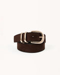 AMANI BELT - DARK CACAO SUEDE-GOLD