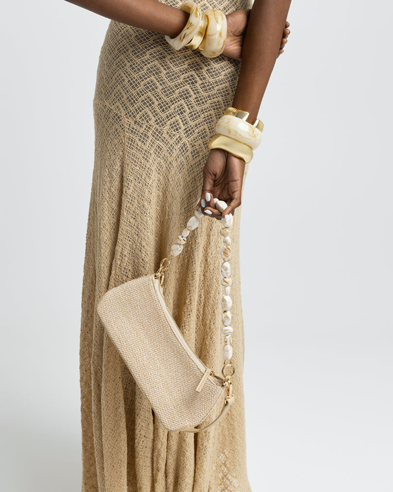 JAMIE SHOULDER BAG - NATURAL RAFFIA-BONE