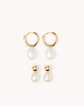 IVY EARRING 2 PACK - GOLD-PEARL