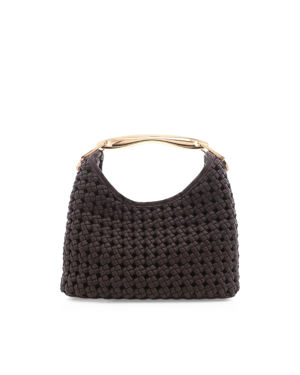 HATTIE WOVEN HANDLE BAG - CHOCOLATE