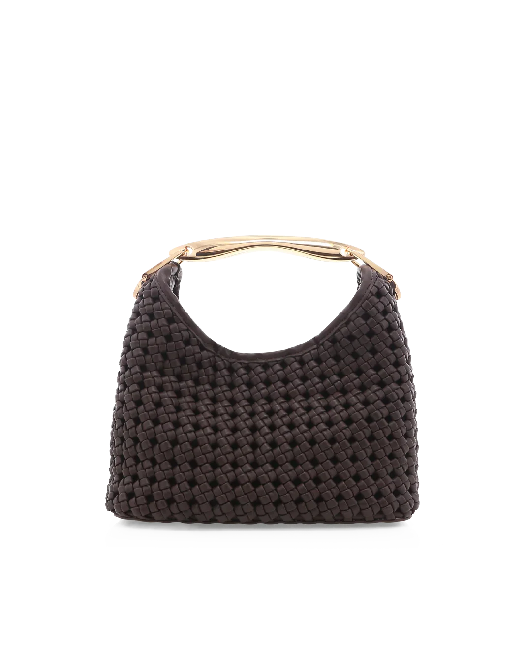 HATTIE WOVEN HANDLE BAG - CHOCOLATE