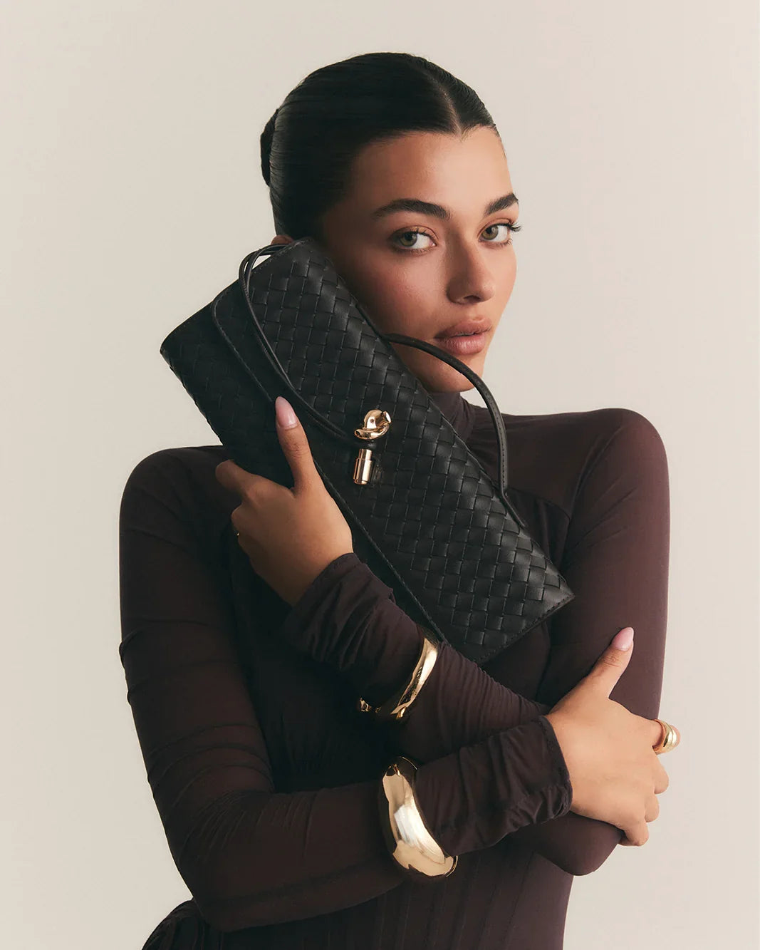 ALICE CLUTCH BAG - DARK CACAO