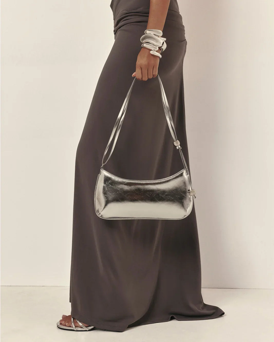 ROSABELLE SHOULDER BAG - SILVER METALLIC