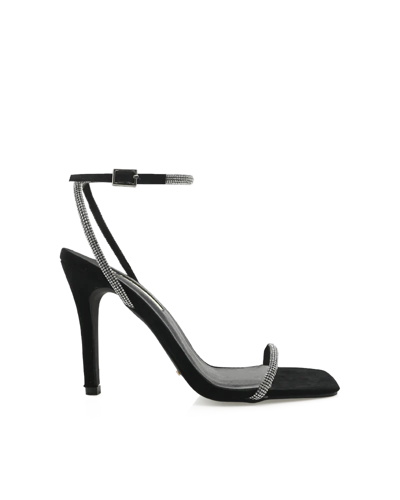 STARLETTE - DIAMANTE-BLACK SUEDE