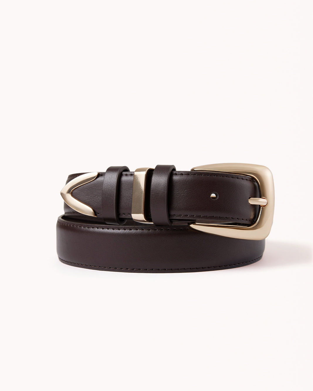 BRYNLEE BELT - DARK CACAO-GOLD
