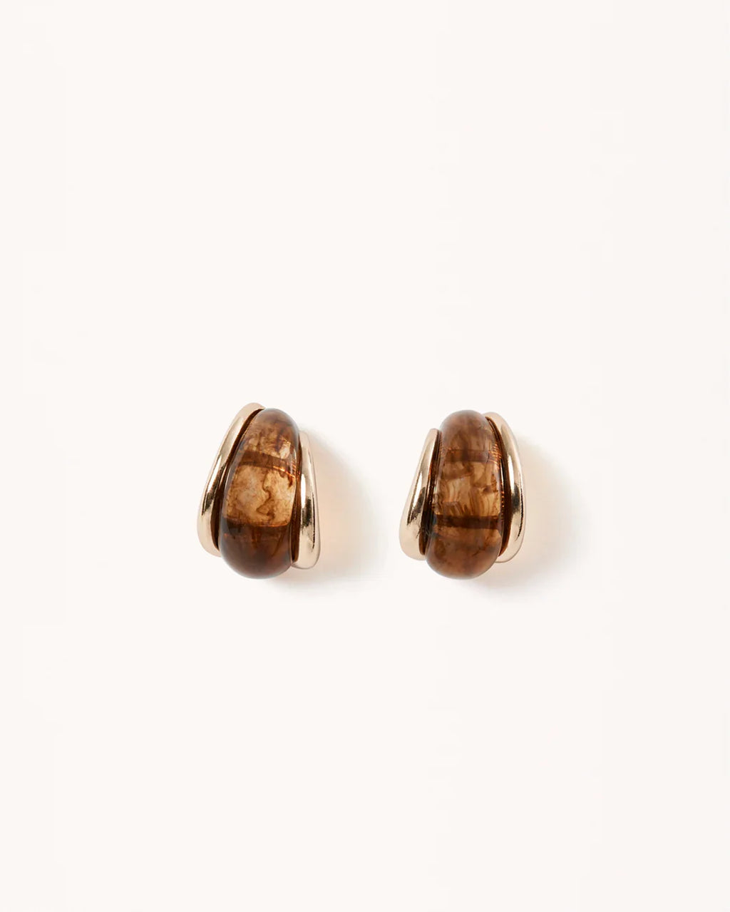 BETTY EARRINGS - GOLD-TOFFEE TORT
