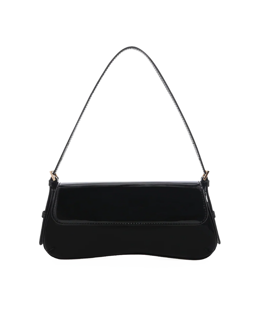 SABELLA SHOULDER BAG - BLACK PATENT-GOLD
