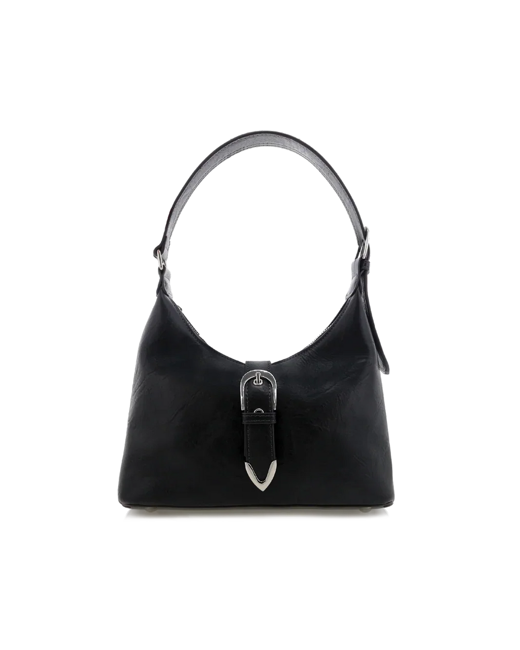 LYRA SHOULDER BAG - BLACK TUMBLE-SILVER