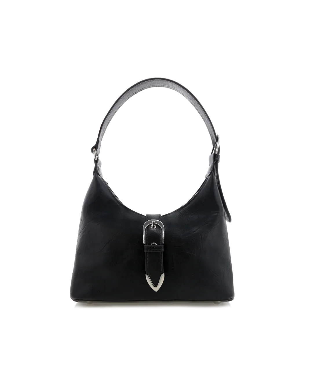 LYRA SHOULDER BAG - BLACK TUMBLE-SILVER