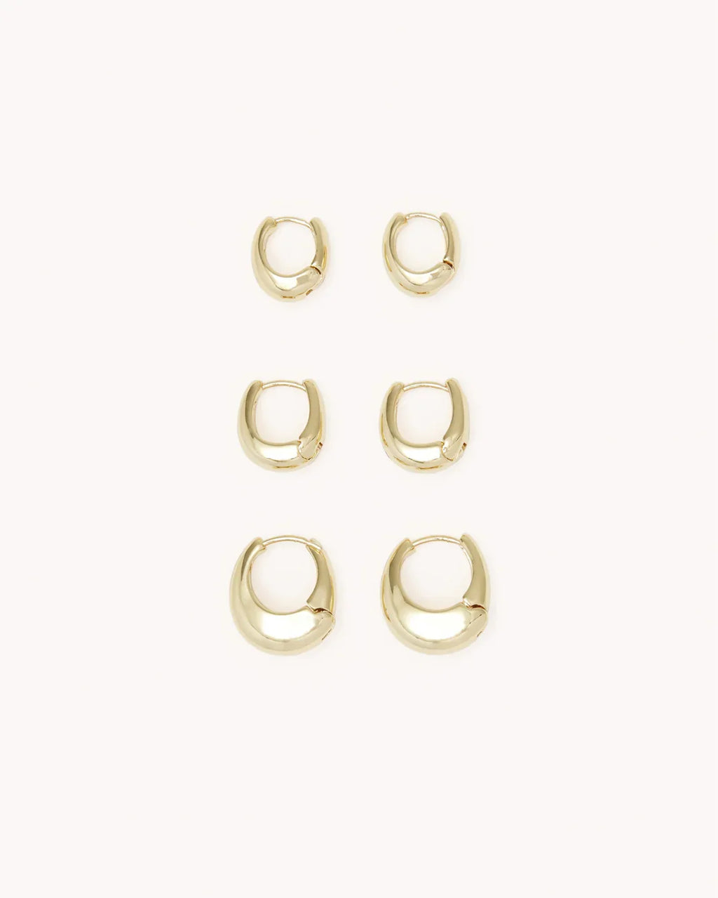 AVENA EARRING 3 PACK - GOLD PLATED 18K