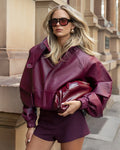 KYLA CLUTCH BAG - CHERRY CRINKLE PATENT